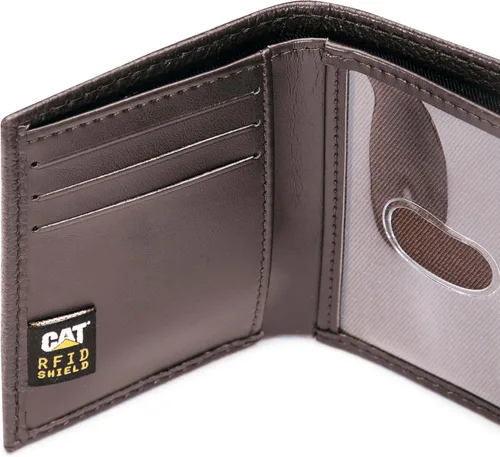 Miniatura 3 de Caterpillar Billetera triple de cuero para hombre con ventana de identificación