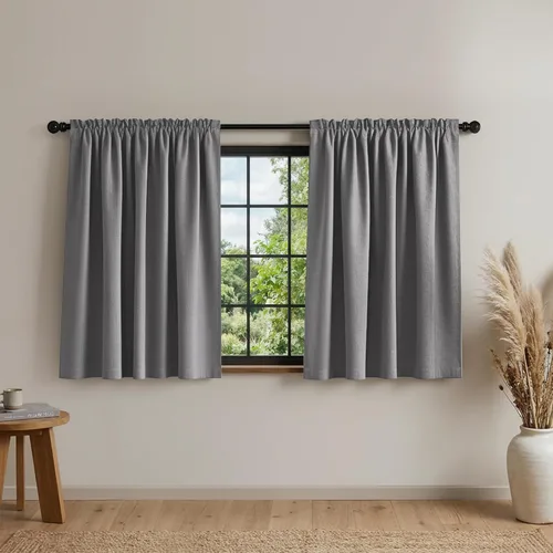 Miniatura 15 de Mrs.Naturall - Cortinas opacas cortas beige para ventanas pequeñas de 18x24 pulgadas de largo