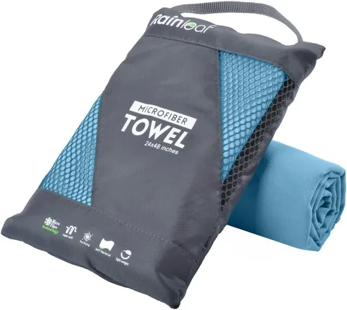 Toalla de microfibra Rainleaf perfecta para viajes y gimnasio y camping. Secado rápido - Super absorbente - Ultra compacta - Liviana. Adecuada para