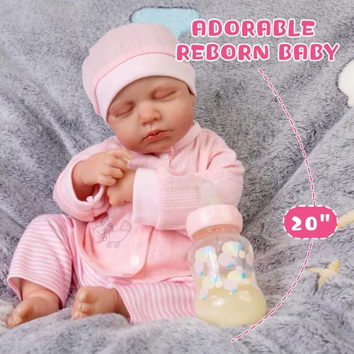 Miniatura 3 de Milidool Muñecas Reborn de bebé realistas para niñas - 50 cm, cuerpo suave de silicona realista, muñecas de bebé recién nacidas, muñecas americanas