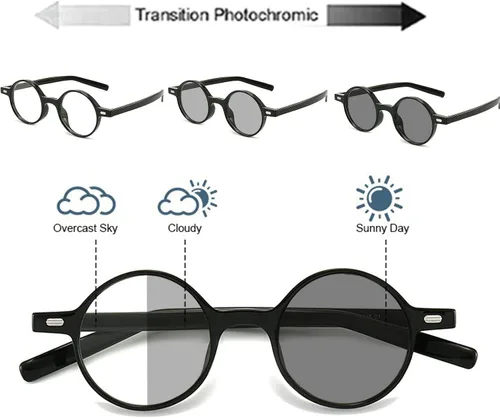 Miniatura 3 de TR90 Gafas de lectura redondas multifocales progresivas para mujer, lentes de sol fotocromáticos de transición para hombre, lectores de enfoque Negro