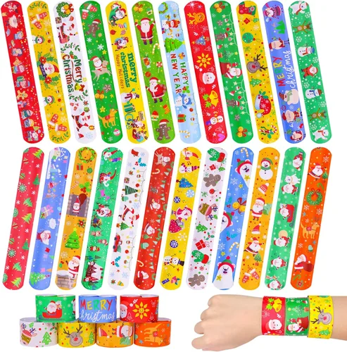 Miniatura 2 de MGparty 72 pulseras de Navidad con bofetadas, juguetes para niños, regalos de fiesta de Navidad, regalos de cumpleaños (Navidad)