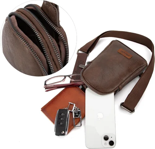 Miniatura 4 de Wrangler Bolso bandolera para mujer con correa desmontable, café (A-Coffee), Moda
