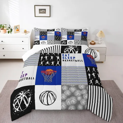 Miniatura 30 de Eat Sleep - Juego de edredón de natación para niños y niñas, ropa de cama temática de natación, juego de cama de natación, juego de deportes Nadar 03