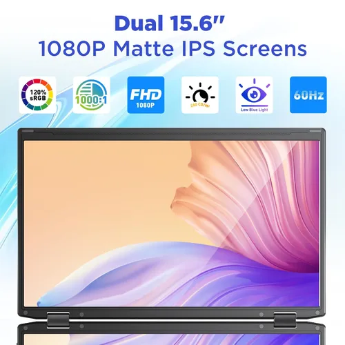 Miniatura 4 de Maxfree Extensor de pantalla para laptop, monitor portátil dual FHD 1080P de 15.6 pulgadas con USB C, HDMI, Plug & Play, montaje VESA, ligero