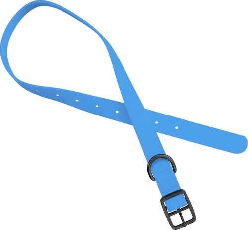 Miniatura 7 de MiMu Collar pequeño de silicona para perro, collar de perro elegante azul de 18 pulgadas con hebilla de punta y bucle de correa con anillo en D