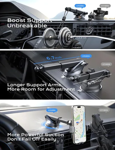 Miniatura 5 de Cargador inalámbrico para automóvil, 15 W de carga rápida de 15 W, cargador de teléfono para automóvil, soporte de teléfono para montaje