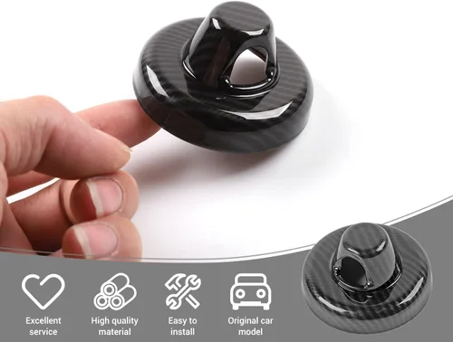 Miniatura 4 de Cubierta de base de antena de radio Jeep compatible con Jeep Wrangler 2007-2023 JK JKU JL JLU/Gladiator JT 2020-2023, grano de fibra de carbono