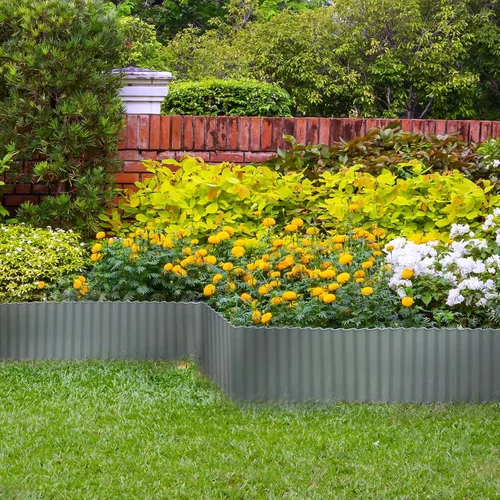 Miniatura 2 de Worth Bordes de Paisajismo de Acero Galvanizado Corrugado Ancho, 10" x 20 Pies Tiras Largas de Metal Flexible y Resistente para Bordes de Césped