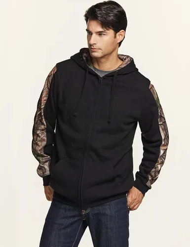 Miniatura 5 de CQR sudadera táctica de invierno para hombre, con capucha y forro térmico de vellón, de manga larga, sin botones