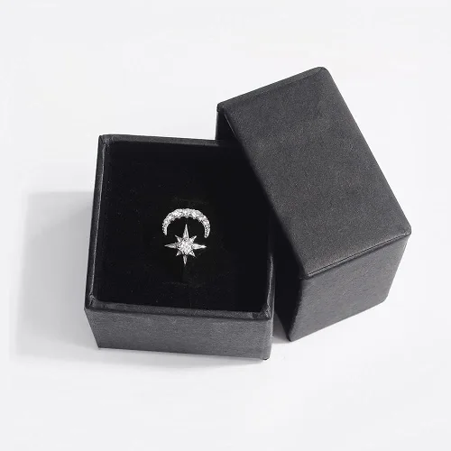 Miniatura 6 de Anillos de luna cúbica para mujer anillo abierto AAAA circonita cúbica luna y estrella abierta ajustable para EE UU 5-9 Metal Metal Cristal Zirconia
