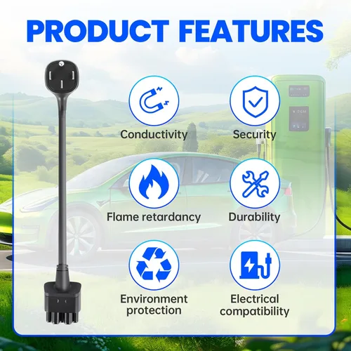 Miniatura 5 de car&smo Adaptador NEMA 14-50 para cargador móvil Tesla Gen 2 y Gen 3, 32A 240V ETL certificado EV conector de carga EV, IP55 resistente a