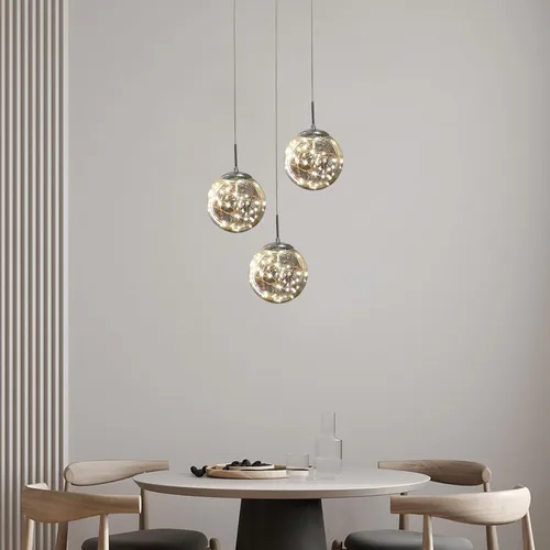 Miniatura 4 de Lámparas Colgantes Candelabros de Cristal Modernos Luminaria Colgante para Isla de Cocina Lámpara Colgante de Esfera, Candelabro Ajustable