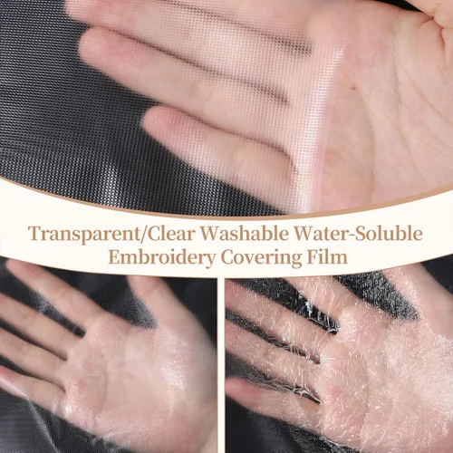 Miniatura 4 de Estabilizador de bordado transparente soluble en agua, 80 hojas, estabilizador de película de bordado, estabilizador de película de cobertura
