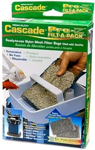 Miniatura 3 de Penn-Plax Cascade Pro-Carb Filt-A-Pack, paquete de 2 bolsas de filtro de carbón para acuario, repuesto de malla de nailon preempaquetada