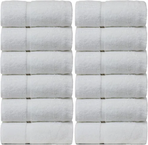 Miniatura 27 de Luxury Hotel & Spa Collection - Toalla ecológica de 100% algodón turco de 27 x 54 pulgadas (27 x 54 onzas), de secado rápido, para baño, borde