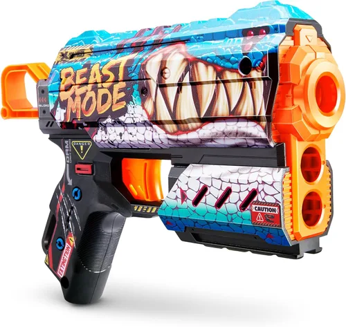 Miniatura 2 de XSHOT Skins Flux Blaster con 16 dardos – Beast Out Skin (paquete de 2) por ZURU, fácil recarga, tecnología de dardos de bolsillo de aire, pistola