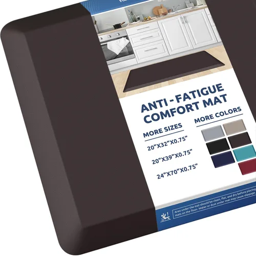 Miniatura 20 de KitchenClouds Alfombra de cocina acolchada anti fatiga, 17.3 x 60 pulgadas, impermeable, antideslizante, tapete de escritorio cómodo, para cocina