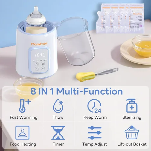 Miniatura 4 de Calentador de biberones, calentador rápido de biberones 8 en 1 para leche materna y fórmula, artículos esenciales para la alimentación del bebé