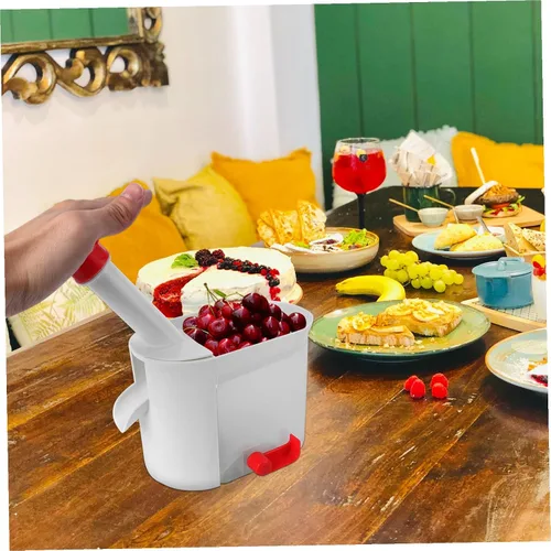 Miniatura 4 de Herramienta de descarador de cerezas con agarre fácil de apretar y recipiente extraíble, removedor de núcleo multifuncional de frutas y verduras