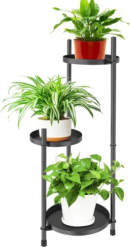 Miniatura 12 de Soporte alto para plantas de 8 niveles para interiores, soportes escalonados para plantas al aire libre para múltiples plantas, soporte plegable