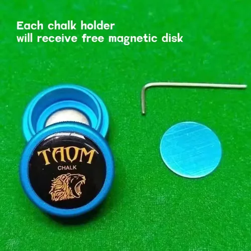 Miniatura 5 de TAOM - Soporte para tiza de billar, herramienta práctica redonda, accesorios de billar, mini estuche magnético para punta de tiza, contenedor