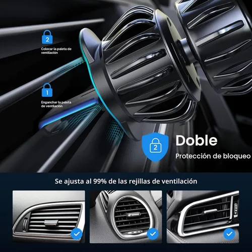 Miniatura 6 de LISEN Soporte magnético para teléfono para automóvil, soporte magnético para teléfono con clip mejorado y 6 imanes fuertes, imán magnético de Negro