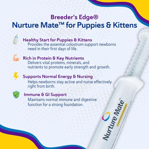 Miniatura 3 de Revival Animal Health Breeder's Edge Nurture Mate - Suplemento de calostro para cachorros y gatitos, perros, gatos, 1.0 fl oz de pasta