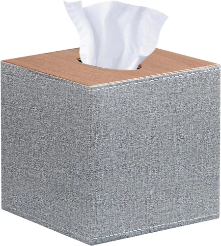 Miniatura 16 de Funda de caja de pañuelos de cuero cuadrado, actualización 99% compatible de gran tamaño, soporte de caja de pañuelos cúbico para papel facial