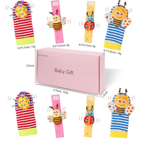 Miniatura 7 de Bloobloomax Juguetes de sonajeros para bebés de 0 a 12 meses, juguetes para bebés de 3 a 6 meses, juguetes de manos y pies para recién nacidos de 0
