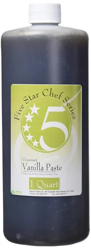 Five Star Chef Pasta de Vainilla Gourmet, 32 Onzas Líquidas - Pasta de Granos Rica y Aromática para Hornear, Postres y Bebidas – Sabor Intenso con