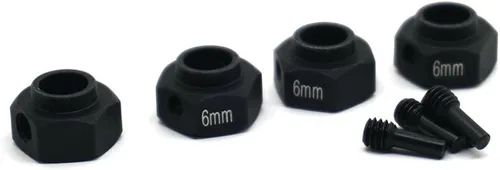 Miniatura 3 de MOHERO Bujes de rueda hexagonales de aleación de aluminio de 0.236 in de grosor y 0.472 in para Trx4 1/10 RC Model Crawler Car (negro, 0.236 in)