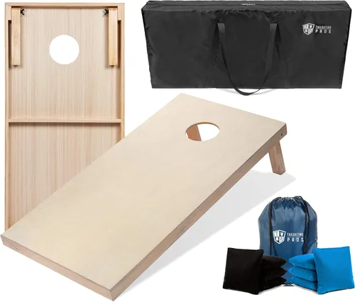 Miniatura 38 de Tailgating Pros Tablas para juego de cornhole - 4 x 2 pies y 3 x 2 pies. Juego de cornhole con estuche de transporte y juego de 8 bolsas de maíz