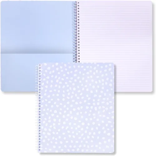 Miniatura 23 de Steel Mill & Co - Cuaderno de espiral grande con rayas universitarias, 11" x 9.5", tapa dura y 160 páginas forradas, diseño floral rosa
