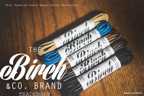 Miniatura 4 de Birch Cordones de vestir de algodón encerado redondo fino de 332"(2.4 mm)