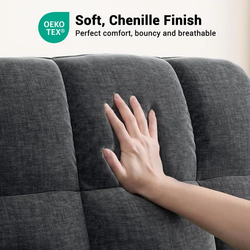 Miniatura 6 de AMADA HOMEFURNISHING Silla reclinable eléctrica para adultos, reclinable eléctrico de felpilla ajustable infinita con soporte para tazas, control