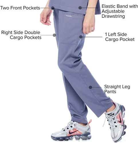 Miniatura 4 de Conjunto de uniforme sanitario Dagacci unisex, con cuello en V, súper elástico, conjunto de uniforme