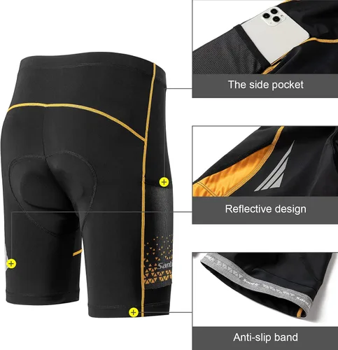 Miniatura 55 de Santic Pantalones cortos de ciclismo para hombre, pantalones acolchados para ciclismo, ropa de ciclismo