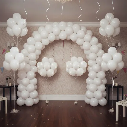 Miniatura 4 de TNWBA 100 globos blancos de 10 pulgadas, globos de látex para decoración de cumpleaños, boda, baby shower, fiesta