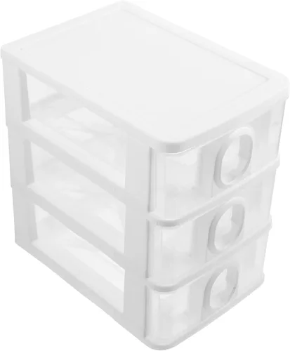 PRETYZOOM Organizador de cajones de escritorio Caja de almacenamiento de escritorio de 3 capas, organizador de maquillaje, papelería de escritorio,