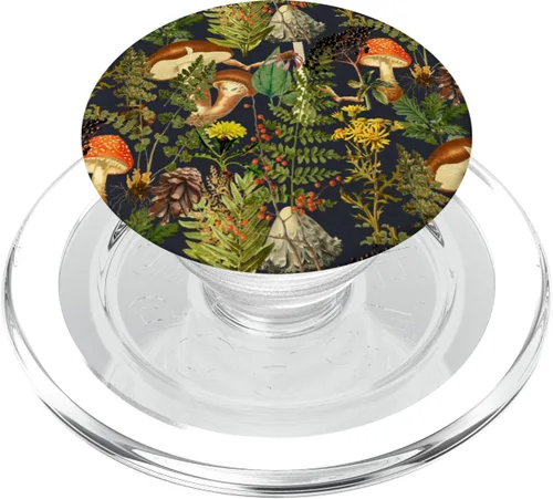 Escena del bosque de hongos, bayas de saúco, hongos naturales PopSockets PopGrip: agarre intercambiable para teléfonos y tabletas PopSockets MagSafe