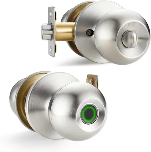 Miniatura 8 de Cerradura de puerta inteligente, perilla de puerta de huellas dactilares con cerradura, cerradura de puerta biométrica de bloqueo automático