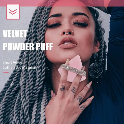 Miniatura 5 de 6 piezas de esponja de maquillaje para polvo suelto, polvo mineral, herramienta de maquillaje para debajo de los ojos (rosa melocotón y negro)