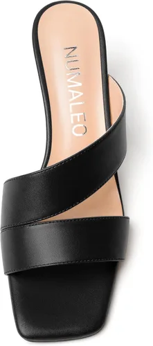 Miniatura 3 de NUMALEO Sandalias de tacón medio con punta abierta para mujer, estilo casual, elegante, tacón medio, 2.5 pulgadas