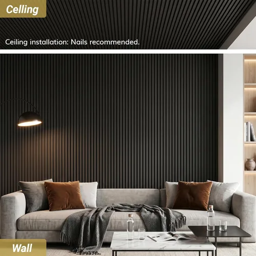 Miniatura 4 de TONOR Paneles de pared acústicos de doble capa autoadhesivos de alta densidad, paquete de 4 paneles de 47.2"x23.6"x0.72", paneles grandes de pared