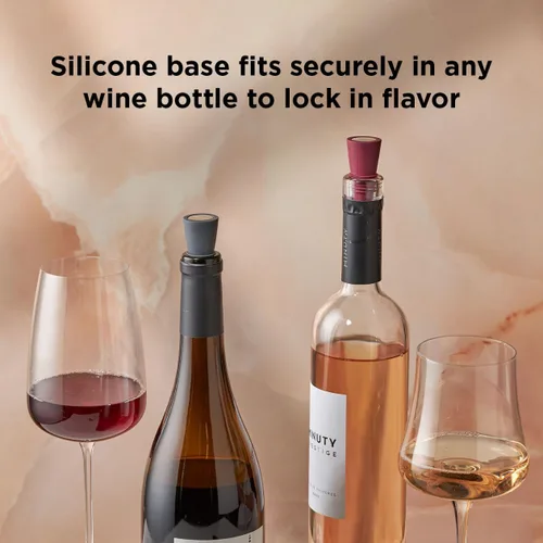 Miniatura 3 de Rabbit W6121 - Juego de 4 tapones para botellas de vino, multicolor para preservar la frescura, elegante y duradero, perfecto para fiestas y regalos