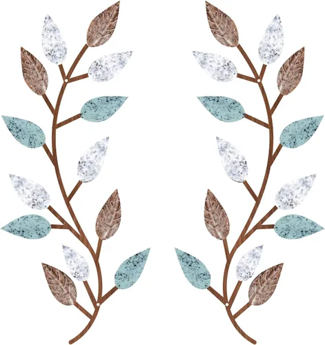 Miniatura 8 de Zhengmy 2 piezas de metal hoja de árbol decoración de pared de hoja de olivo vid hoja de olivo arte de pared sala de estar, decoración de pared
