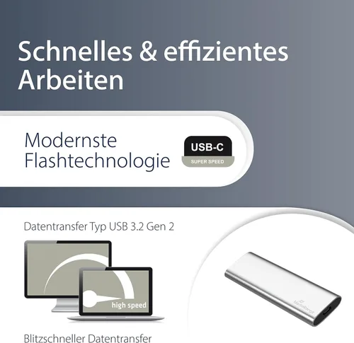 Miniatura 3 de MediaRange MR1101 - Disco duro SSD externo de 240 GB USB tipo C plateado