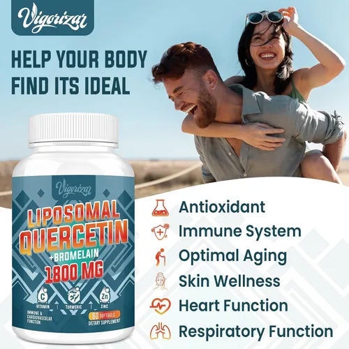 Miniatura 3 de Fitosoma de quercetina liposomal, quercetina con bromelina, zinc y vitamina C, complejo de fitosomas bioactivos, absorción 20 veces mayor - 60