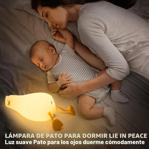 Miniatura 5 de Linda luz nocturna de pato, pollo, conejo, panda, lámpara LED blanda de animales novedosos para bebés y niños pequeños, cuarto de bebé
